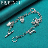 925 Sterling Silver Pony Heels Pendant Bracelet for Women