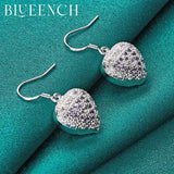 925 Silver Purple Zircon Heart Earrings for Women