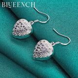 925 Silver Purple Zircon Heart Earrings for Women