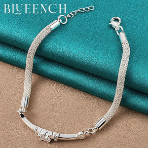 925 Silver Ring Chain Bracelet for Proposal and Marriage
