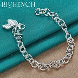 925 Silver Leaf Pendant Bracelet for Ladies Wedding Party Jewelry