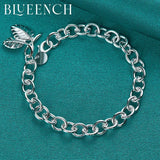 925 Silver Leaf Pendant Bracelet for Ladies Wedding Party Jewelry