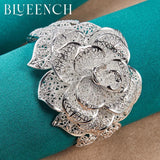925 Silver Rose Hollowed Out Bracelet for Ladies Wedding Party
