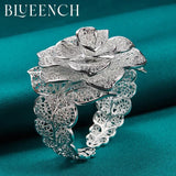 925 Silver Rose Hollowed Out Bracelet for Ladies Wedding Party