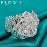 925 Silver Rose Hollowed Out Bracelet for Ladies Wedding Party