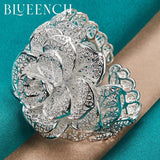 925 Silver Rose Hollowed Out Bracelet for Ladies Wedding Party