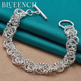 925 Sterling Silver Round Braided Bracelet for Ladies