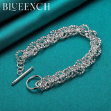 925 Sterling Silver Round Braided Bracelet for Ladies