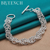 925 Sterling Silver Round Braided Bracelet for Ladies