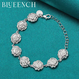 925 Silver Petal Bracelet Women's Jewelry