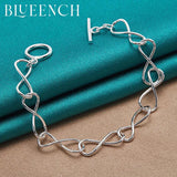 925 Sterling Silver OT Buckle Bracelet Chain for Party