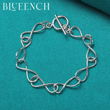 925 Sterling Silver OT Buckle Bracelet Chain for Party