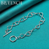 925 Sterling Silver OT Buckle Bracelet Chain for Party