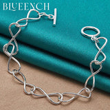 925 Sterling Silver OT Buckle Bracelet Chain for Party