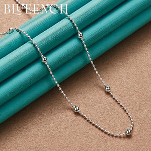 925 Silver Small Ball Chain Necklace Wedding Party Charm Jewelry