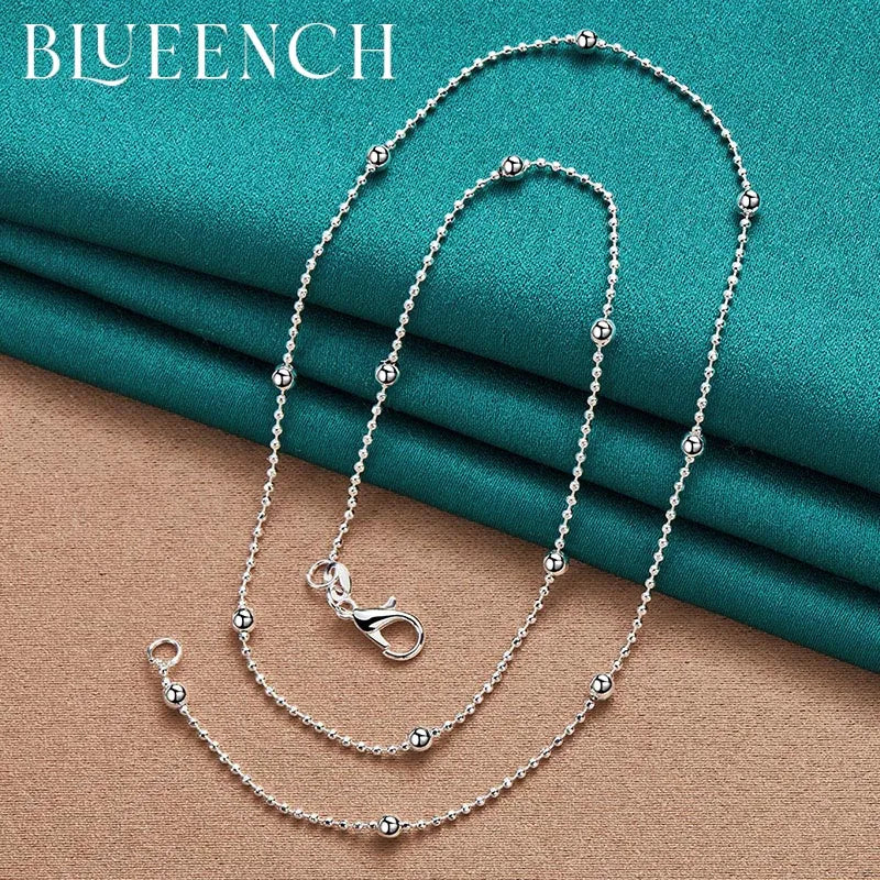 925 Silver Small Ball Chain Necklace Wedding Party Charm Jewelry
