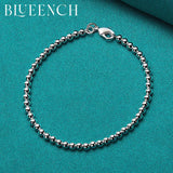 925 Sterling Silver Beads Bracelet Small Round Casual Charm