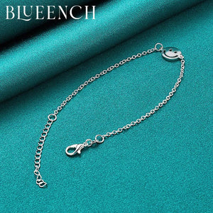 925 Silver Smiley Pendant Bracelet for Women