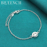 925 Silver Smiley Pendant Bracelet for Women