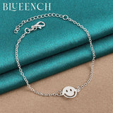 925 Silver Smiley Pendant Bracelet for Women