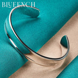 925 Silver 12mm Bracelet Bangle Smooth Surface