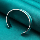 925 Silver 12mm Bracelet Bangle Smooth Surface