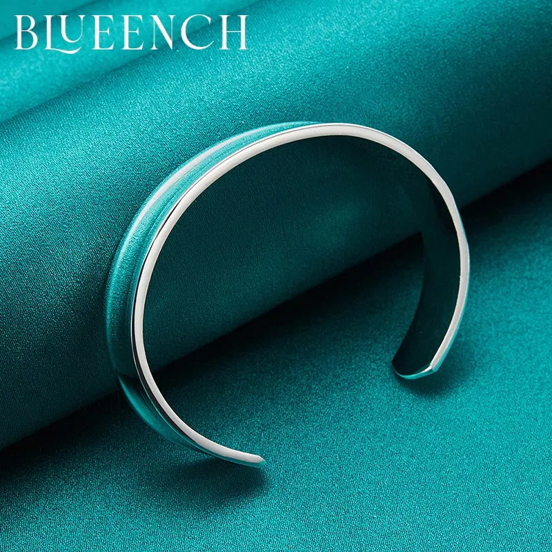 925 Silver 12mm Bracelet Bangle Smooth Surface