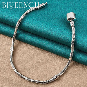 925 Silver Snake Bone Chain Bracelet Wedding Party Charm Jewelry
