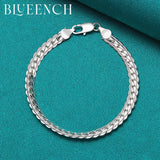 925 Silver Snake Bone Classic Chain Bracelet Men Women Wedding Charm