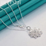 925 Sterling Silver Snowflake Pendant Necklace for Women