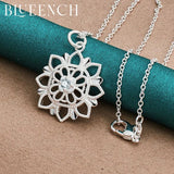925 Sterling Silver Snowflake Pendant Necklace for Women