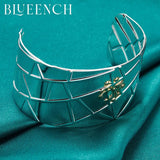 925 Silver Spider Mesh Wide Bangle Hipster Glamour Jewelry