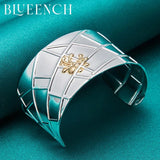 925 Silver Spider Mesh Wide Bangle Hipster Glamour Jewelry
