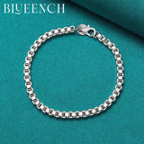 925 Silver Square Chain Bracelet Punk Hip Hop Jewelry