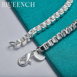 925 Silver Square Chain Bracelet Punk Hip Hop Jewelry