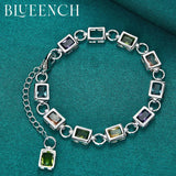 925 Silver Multicolor Zircon Bracelet Women Engagement Wedding