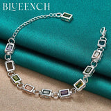 925 Silver Multicolor Zircon Bracelet Women Engagement Wedding