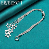 925 Sterling Silver Star Tassel Bracelet for Ladies Party Jewelry