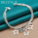 925 Sterling Silver Star Tassel Bracelet for Ladies Party Jewelry