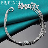 925 Sterling Silver Star Tassel Bracelet for Ladies Party Jewelry