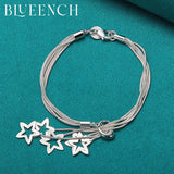 925 Sterling Silver Star Tassel Bracelet for Ladies Party Jewelry