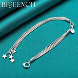 925 Silver Star Tassel Bracelet Romantic Jewelry