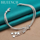 925 Silver Star Tassel Bracelet Romantic Jewelry