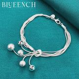 925 Silver Tassel Chain Grape Pendant Bracelet for Women