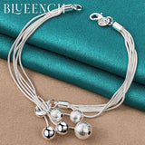 925 Silver Tassel Chain Grape Pendant Bracelet for Women