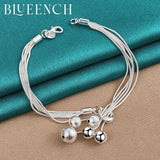 925 Silver Tassel Chain Grape Pendant Bracelet for Women