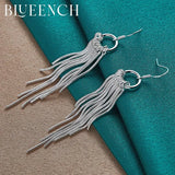 925 Sterling Silver Tassel Long Earrings for Women Wedding Party Jewelry