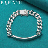 925 Silver Thick Chain Horse Whip Bracelet for Men Women