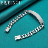 925 Silver Thick Chain Horse Whip Bracelet for Men Women