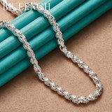 925 Sterling Silver Twist Chain Thick Necklace for Men Women